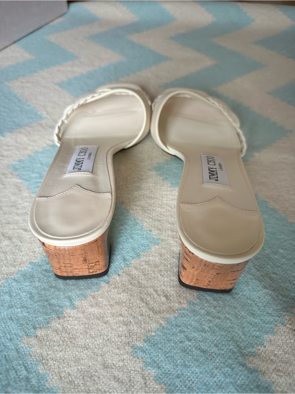 Jimmy Choo Rori Slide Sandal - "latte" (ivory/white) 36.5/6.5B - Almost New! - Picture 3 of 7